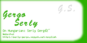 gergo serly business card